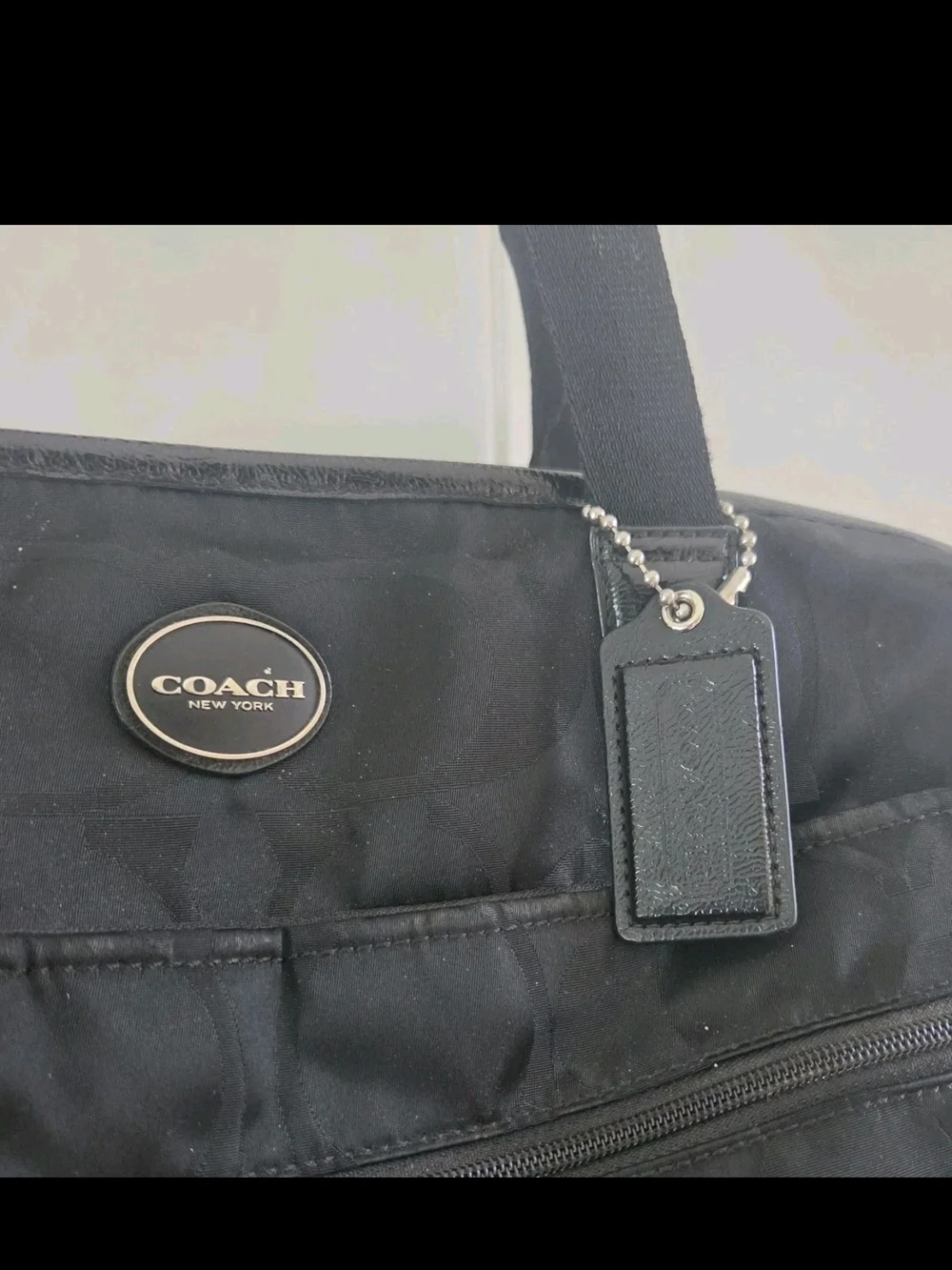 Coach Signature Black Nylon Baby Diaper Shoulder Bag With Changing Pad F77577